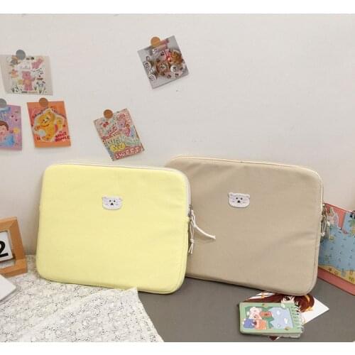 Korea Cute Bear Computer Liner Bag for Ipad 11 13 Inch Tablet Protective Cover Notebook Soft Computer Storage Pouch
