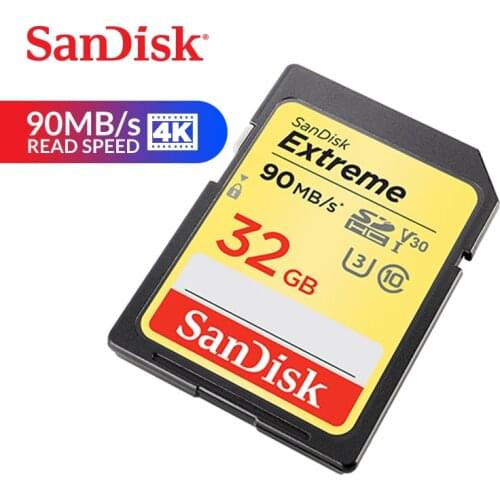 SanDisk Memory Card Extreme 32GB SDHC SD Card UHS-I C10 U3 V30 90MB/s Read 40MB/s Write 4K UHD for Camera (SDSDXVE-032G-ZNCIN)