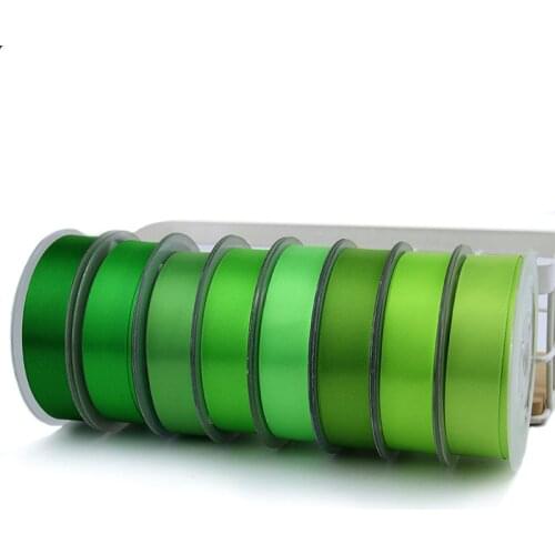 6/9/15/19/25/38/50mm100yards Double Face Satin Ribbon Green for Party Wedding Decora Handmade Rose Flowers Belt Top Quality