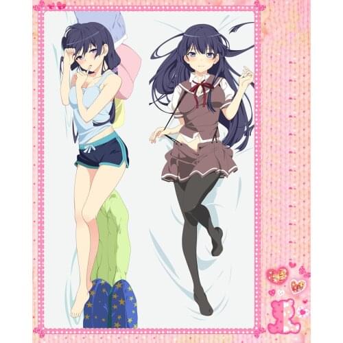 Anime Cartoon Sora no Method Double-Sided Bolster Hugging Pillow Case Cover Pillowcase Peach Skin 2 Way / WT No.66058