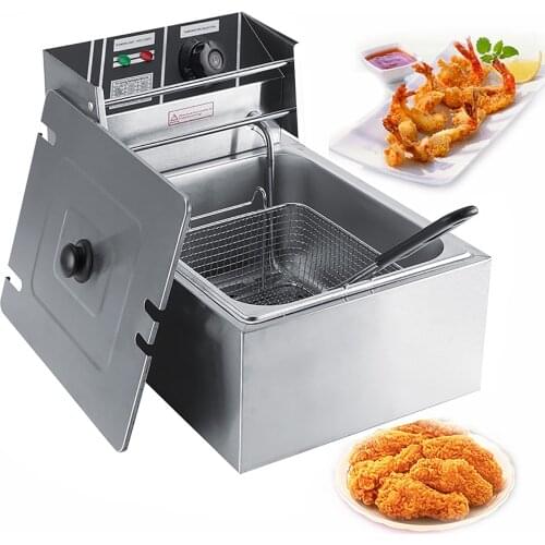 Fryer 6L Stainless Steel Deep Fryer Electric Deep Fryer with Basket for Commercial and Home Use 220-240V UK Plug