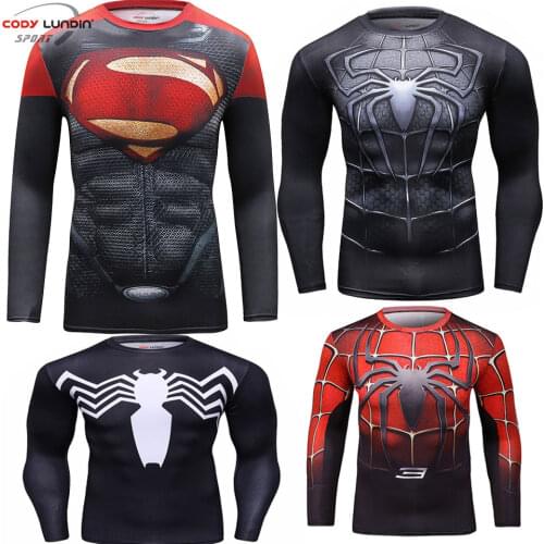 MMA Shirt Men Rashguard bjj Jiu jitsu T Shirts Printed Superhero Muay Thai Kickboxing Shirts Boxe Fighting MMA Boxing Clothing