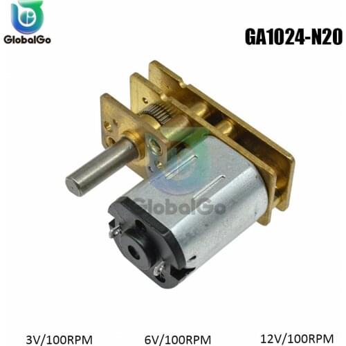 100RPM DC Geared Motor DC 3V DC 6V DC 12V GA1024-N20 DIY Toys Smart Car Electric Gear Motor