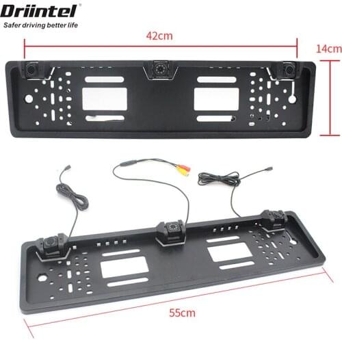 Driintel European license plate frame backup camera auto parts 8 LED rear view camera and parking sensor system parking sensor