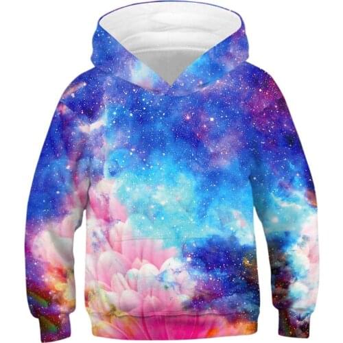 Classic Starry Sky Kawaii Cat Hoodies For Teen Girls Autumn 3D Baby Boy Clothes Sweatshirts Kids Long Sleeve Girl Clothes Tops
