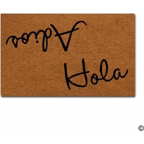 Funny Door Mat Entrance Mat Funny Door Mat Hola Adios Non-slip Doormat 18 by 30 Inch Machine Washable Non-woven Fabric