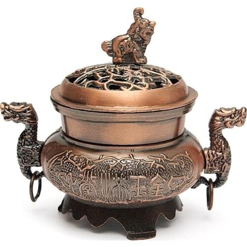 Incense Burner Ssangyong Ear Gold And Jade Full Hall Alloy Hollow Lid Aromatherapy Burner Delicate Ornaments Home Decro