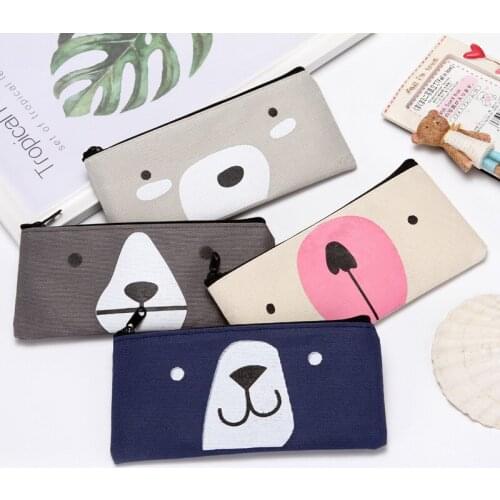 Kawaii Cartoon Animal Bear Oxford cloth Pencil Case Office Student Pencil Bag stationary case School Supplies Pen purse bag Box