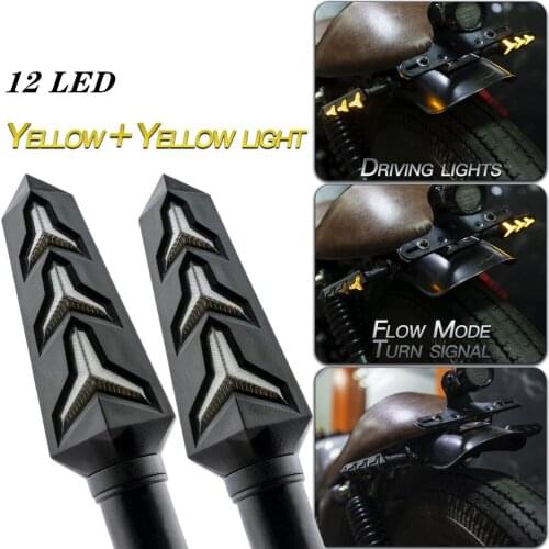 Motorcycle LED Indicators Flowing Turn Signal Lights Motorbike Turn Signal Lamp Stop Brake Lighting 12 LEDs Bulbs For Motorcycle