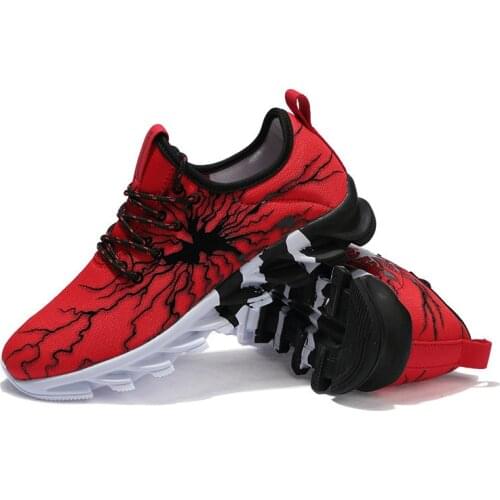 2021 Men Running Shoes Outdoor Sports Trainers With Cushioning Blade Sole Shoes Cool Fulmination Lightning Pattern Sneakers