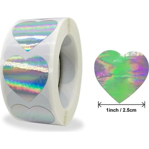 50-500pcs Heart Stickers Cute Kids Stationery Sticker Love Shape Labels Game Wedding Home Party Decoration