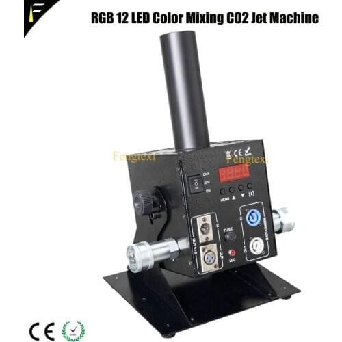 New 12*3w LED RGB 3in1 Color Dyeing Gas Co2 Crazy Jet Column Machine with DMX512 Control Culb Dj Jets 7-8meter Spray Height