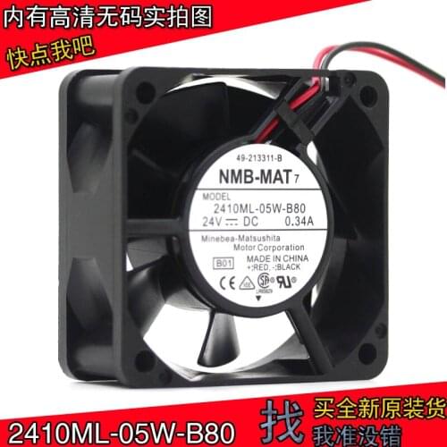 NEW NMB-MAT Minebea 2410ML-05W-B80 6025 24V 0.34A high air volume Frequency converter Double Ball bearing cooling fan