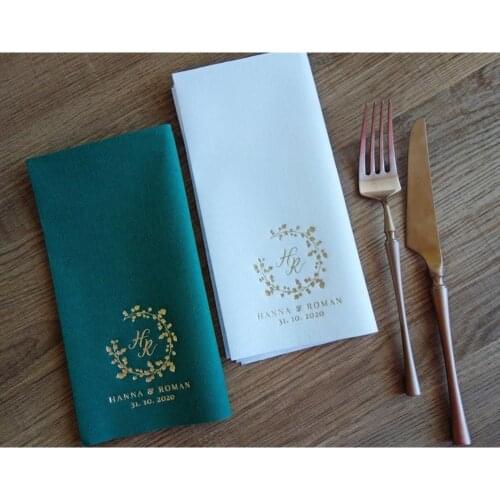 Personalized Wedding birthday party napkins Baby shower serwetki vintage Servietten Custom any text Logo Paper napkins