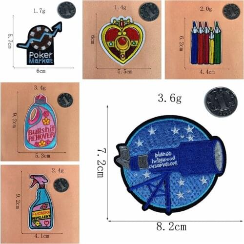 PGY 1PCS Fine love Colored crayons Washing liquid Embroidery Patches Iron On Patches For Clothing DIY Hat Decoor