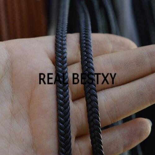 REAL BESTXY 5m/lot 5x2mm super fiber black leather cords for bracelets making braided braided leather cords leather strips
