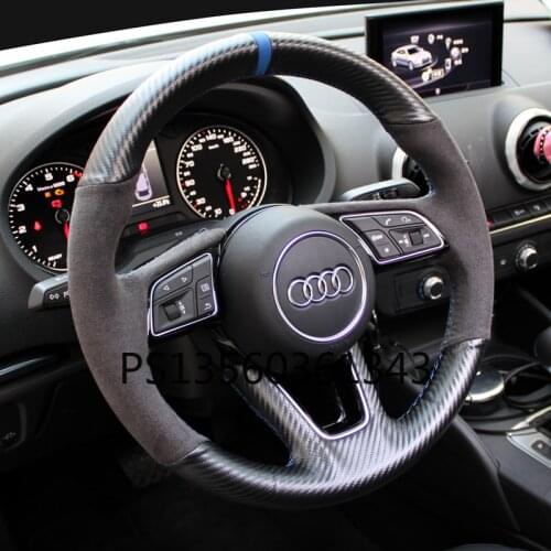 Suitable for Audi A3 A4l A5 A6l A8 Q2lQ3 Q5 Q7 leather hand-sewn steering wheel cover DIY grip cover
