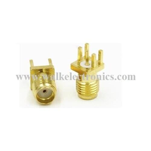 SMA female straight for PCB edge mount, PCB edge mount SMA female straight connector, 13mm length, gold plated