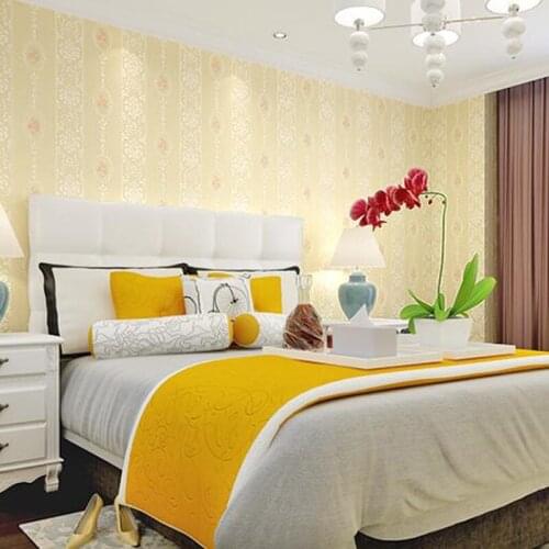 Q QIHANG 3D Pastoral Style Embossed Environmental Friendly Non-woven Bedroom Living Room TV Background Wallpaper 0.53m*10m=5.3m2