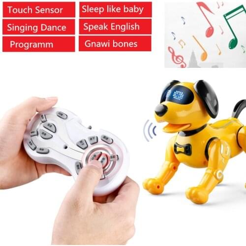 Electric RC Robot dog Touch &2.4G Remote Control Pet Dog Can Dance Singing Program Sleep Like Baby Gnawing bone VS Walk Dinosaur