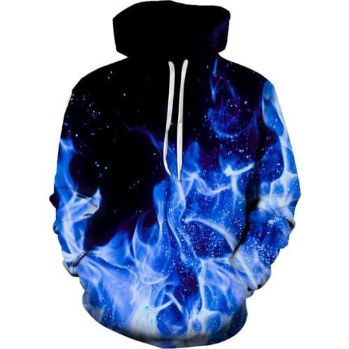 Blue red flame/Glare/horror 3d Hoodie Hoodies Men Women New Fashion Spring Autumn Pullovers black Sweatshirts Mens 3D Tracksuit