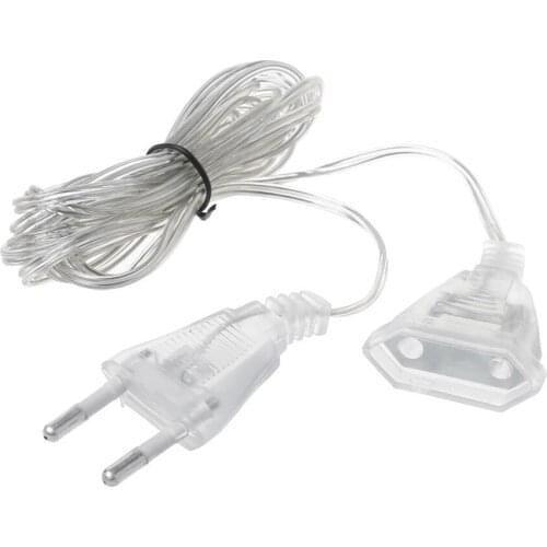 3M Power Light String Extension Cord Transparent Standard Power Extension Cord Wire for LED String Light Christmas Holiday Light
