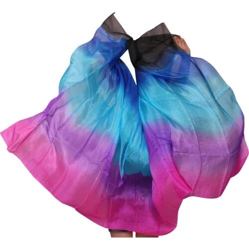 Unisex 100% natural silk high quality dance veils belly dance props veil black+royal blue+turquoise+purple+rose color 250*114 cm