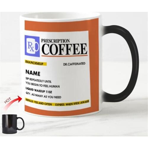 Funny Coffee Prescription Mug Novelty Personalised Prescription Coffee Mugs Creative Gifts Custom Name Ceramic Travel Discolorat