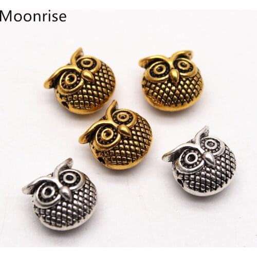 10Pcs Metal Owl Spacer Beads For Bracelet Necklace Diy Jewelry Making, Jewlery Findings