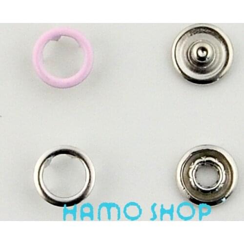 50pcs/lot 9.5mm Pink Baby Romper Buckle Button Fastener Sewing Craft Free Shipping Hollow Prong Metal Snap