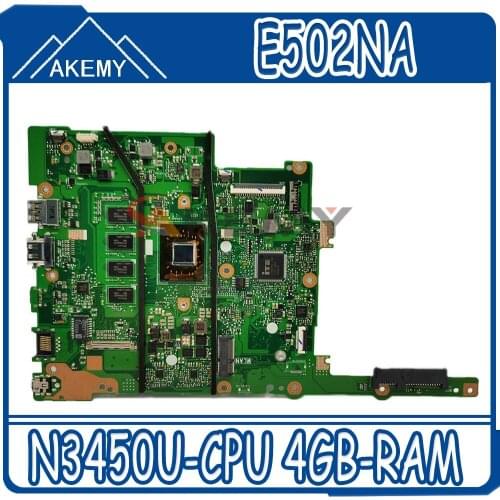 Akemy E502NA Motherboard For ASUS E402N E502N E402NA E502NA R417N Laotop Mainboard with N3450U-CPU 4GB-RAM
