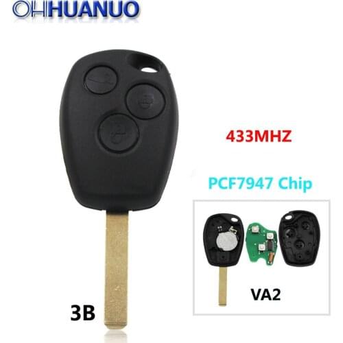 3 Buttons Car Remote Key Fit for RENAULT Clio3 Kangoo Master Modus Twingo Trafic 433MHz With PCF7947 Chip