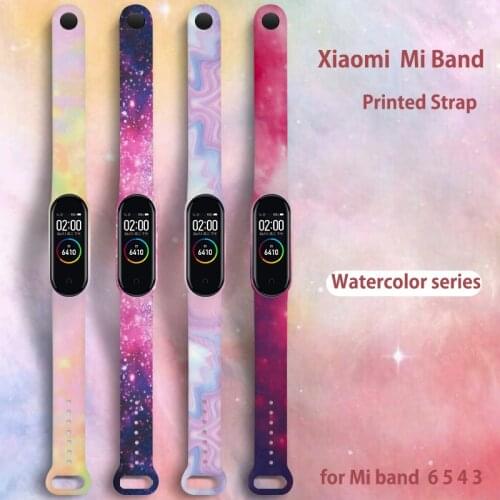 Colorful Cartoon Print Watch Bracelet For Xiaomi Mi Band 6 5 4 3 TPU Bands Sports Replacement Correa NFC Wristband For Miband 6