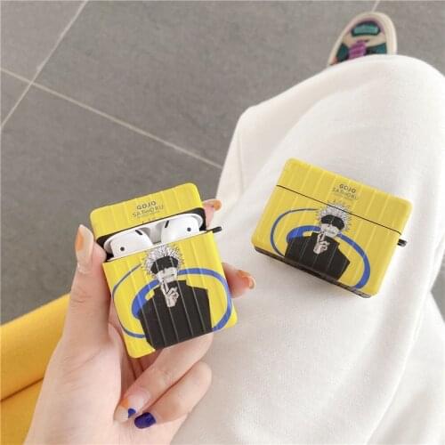 Cute Japan Anime Jujutsu Kaisen Cover for Airpods 1 2 Wireless Earphone Case for Airpods Pro Charging Box Cover Soft IMD Shell