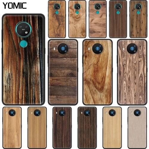 Texture Wood Black Case for Nokia 7.2 5.3 1.4 5.4 2.3 3.4 2.4 4.2 3.2 8.3 5G 1.3 2.2 C3 C2 tenen TPU Soft Phone Cover