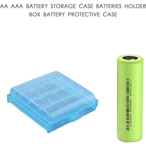Coloful Battery Holder Case 4 AA AAA Hard Plastic Storage Box Cover For 14500 10440 Battery