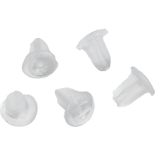 DoreenBeads 1000PCs Clear Rubber Back Earring Stoppers 5mm x5mm( 2/8" x 2/8") - 4mm x4mm( 1/8" x 1/8")