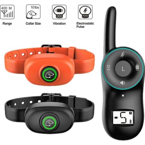Electric Dog Training Collars Waterproof Remote Control With 400m Rechargeable Bark Anti Pet Trainer Shock Vibra Trainer 30% off