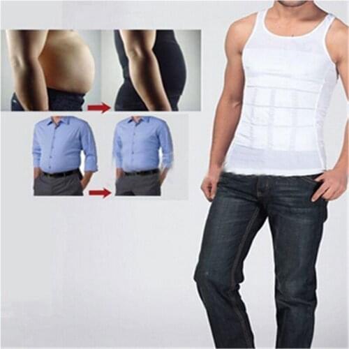 Hot Mens Slimming Body Shaper Vest Men Sport Vest Waist Cincher Tummy Control Slimming Belly Shaper Underwear Girdles Shapewear