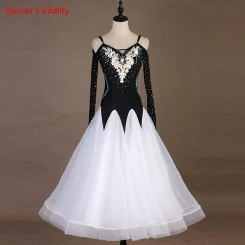 Custom-made Dance Rhinestone Costume Sexy Senior Ballroom Dance Dress for Women Ballroom Dance Dresses Dance Waltz Dress