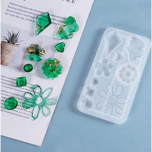 DIY Crystal Epoxy Silicone Casting Jewelry Earrings Pendant Mold Making Tool
