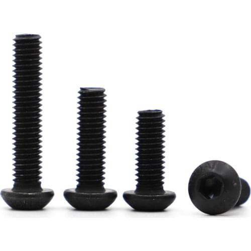 5-50pcs ISO7380 M2 M2.5 M3 M4 M5 M6 Black Grade 10.9 Button Head Hexagon Hex Socket Cap Allen Bolt Screws
