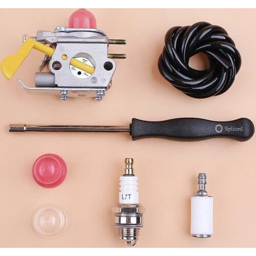 Carburetor Carb Repair Kit for ZAMA C1U-W18 Poulan Craftsman Weedeater Trimmer 530071752 530071822 545081808 With Screwdriver