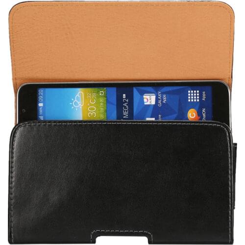 6.3 inch Leather Pouch men Belt Clip Bag for Samsung Galaxy MEGA/MEGA 2/I9200/I9208 Business Phone Case Cell Phone Accessory