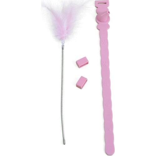 Legendog Faux Feather Cat Wand Cat Interactive Toy Cat Teaser Kitten Play Wand With Bell Cat Funny Training Toys