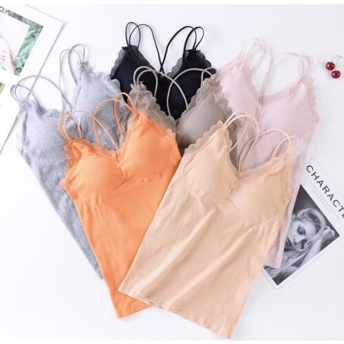 Summer Fashion Women Vest Padded Camisole Solid Cross Beauty Back Sexy Strap Casual Sleeveless Femme Top