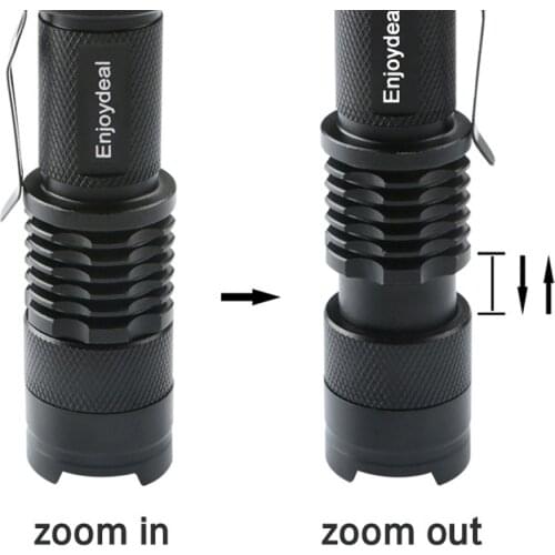 Mini Q5 Flashlight 2000 Lumens LED Flashlight Zoomable LED Torch penlight For AA/14500 free shipping High-quality Black