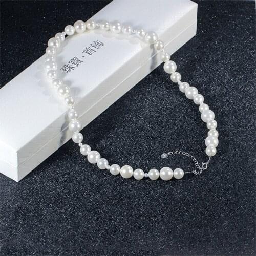 Liemjee Fashion Personality Party Jewelry Round Beads Pearls Necklace For Women Feature Namour Charm Gift All Seasons