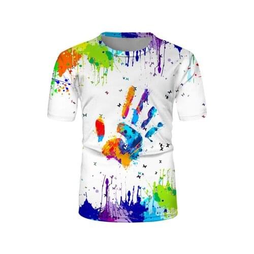 Unisex 3D Hand Printing Fashion Stylish Funny Shirts Short Sleeves Costume For Women Men Kid Couples Clothing Creative Halloween