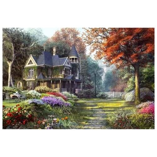 Embroidery Needlework Crafts 14CT Unprinted DIY Quality Cross Stitch Kits Handmade Arts Vitoria Garden Cottage Scenery Hut